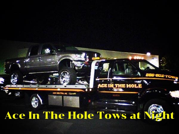 The towing business is a 24/7 proposition. Our tow trucks are ready to go, around the clock, to help customers. From towing service, to roadside assistance of all kinds, Ace In The Hole Towing is ready to help you.